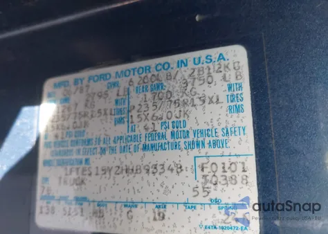 1987 Ford Econoline E150 Super Duty Van z USA, uszkodzony, nr VIN 1FTES15Y2HHB93348